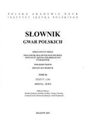 Słownik gwar polskich : tom XI, z. 1 (36) : Jedyna - Juści
