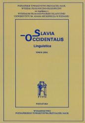 Slavia Occidentalis : linguistica : tom 81 (2024)