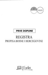 Prve dopune registra propisa Bosne i Hercegovine 2025